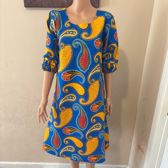 BEAUTIFULL AFRICAN PRINT DRESS FOR WOMEN. ANKARA WAX DRESS. COTTON - Picture 1 of 10